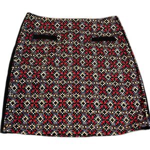 Jade. Chic Gray, Red, Cream, Black geometric plaid mini skirt R@ $78- ladies 4
